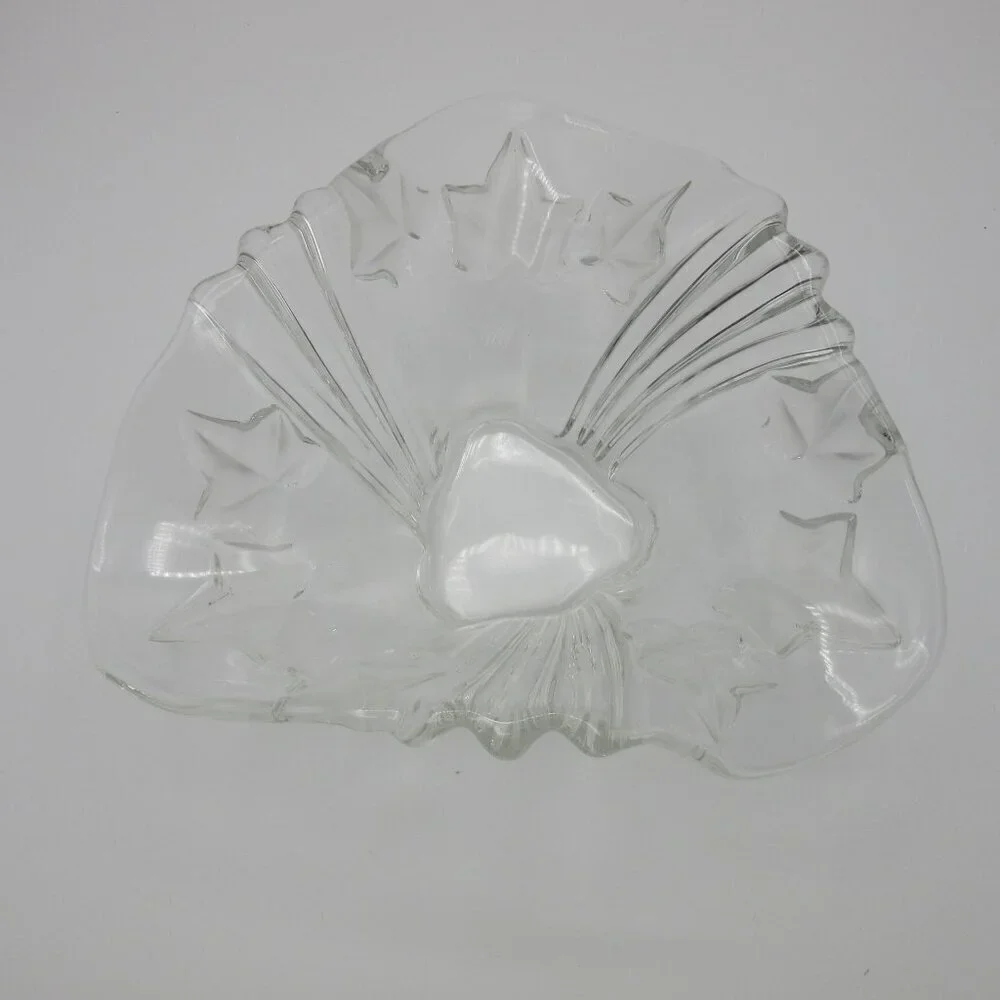 Crystal Bowl Mikasa Frosted Glass Parisian Ivy Candy Dish Leaf Germany Vintage